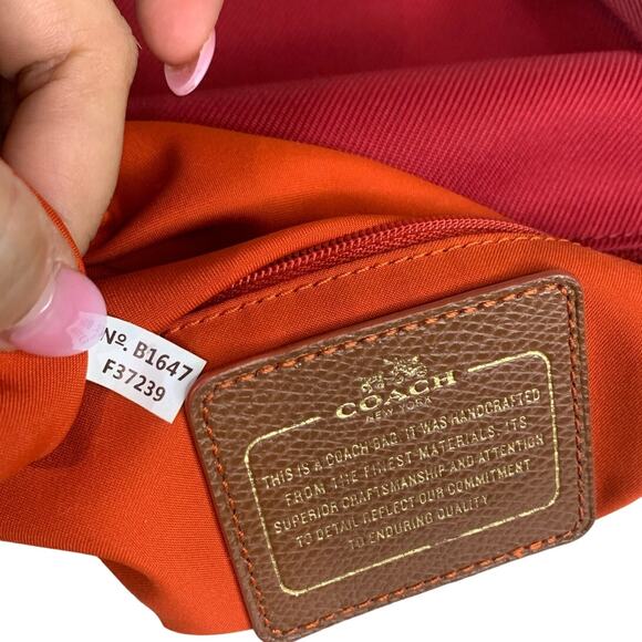 COACH Red Orange Brown Nylon Crossbody - Picture 9 of 11